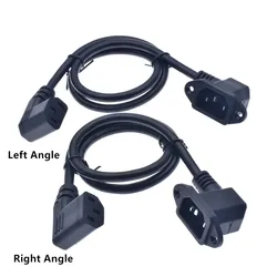 IEC320 C14 to C13 Extension cord,Right Angled C14 with screw holes and C13 Right/ Left Angled Short, 60cm lenght,SVT 18AWG