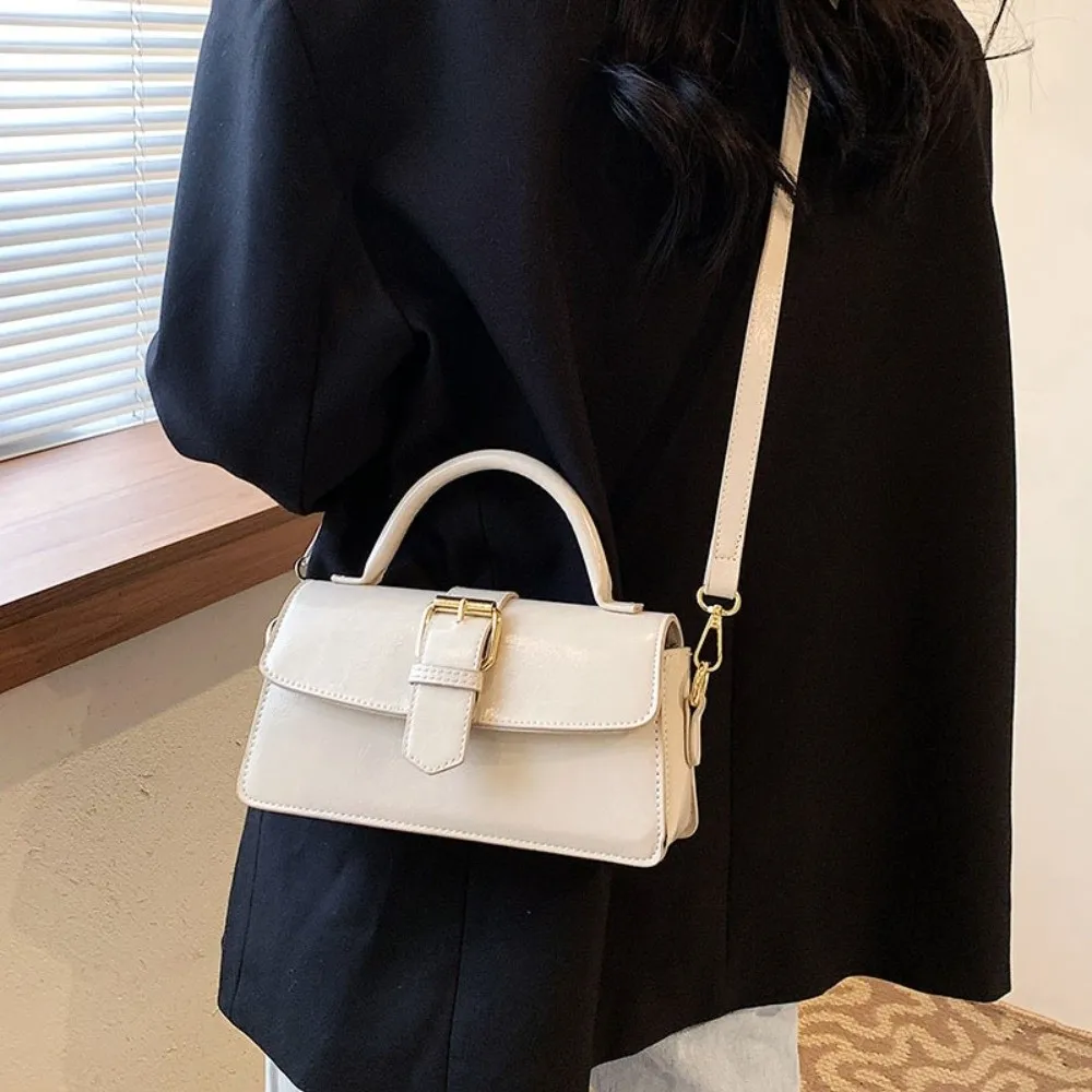 

Portable Handbag Korean PU Crossbody Bag PU Leather Solid Color Korean Underarm Bag Square Versatile Women Shoulder Bag Business
