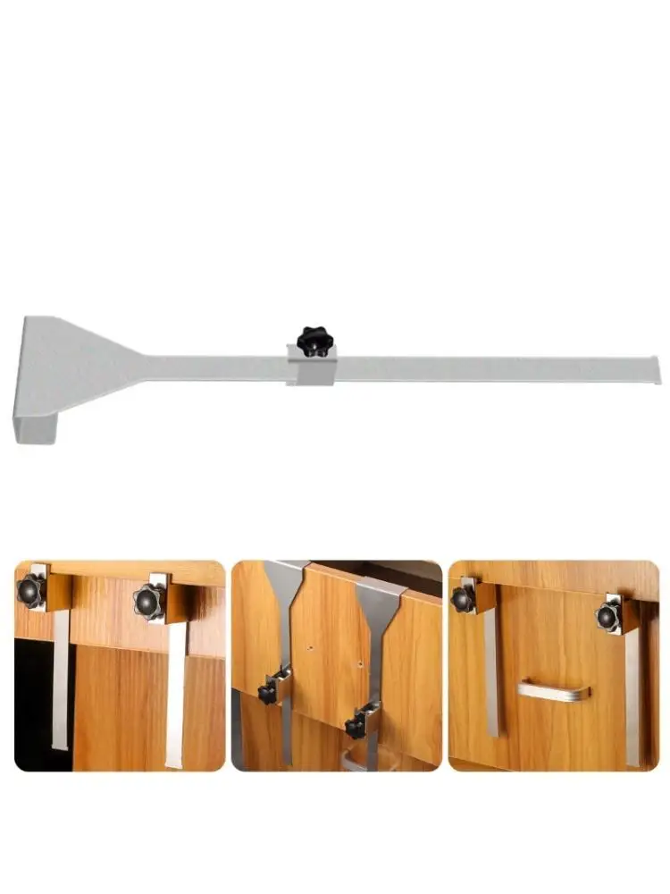 652F No Drill Drawer Panel Alignment Tool Adjustable Limiter Brackets Steel Installation Jig For Cabinet Panel DIY Projects