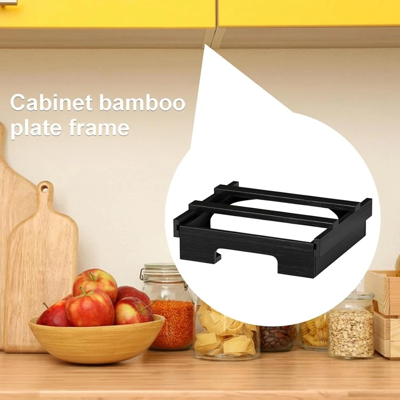 Paper Plate Dispenser For 9 Inch Under Cabinet Bamboo Plates Holder Kitchen Counter Vertical Plate Dipensers Holders