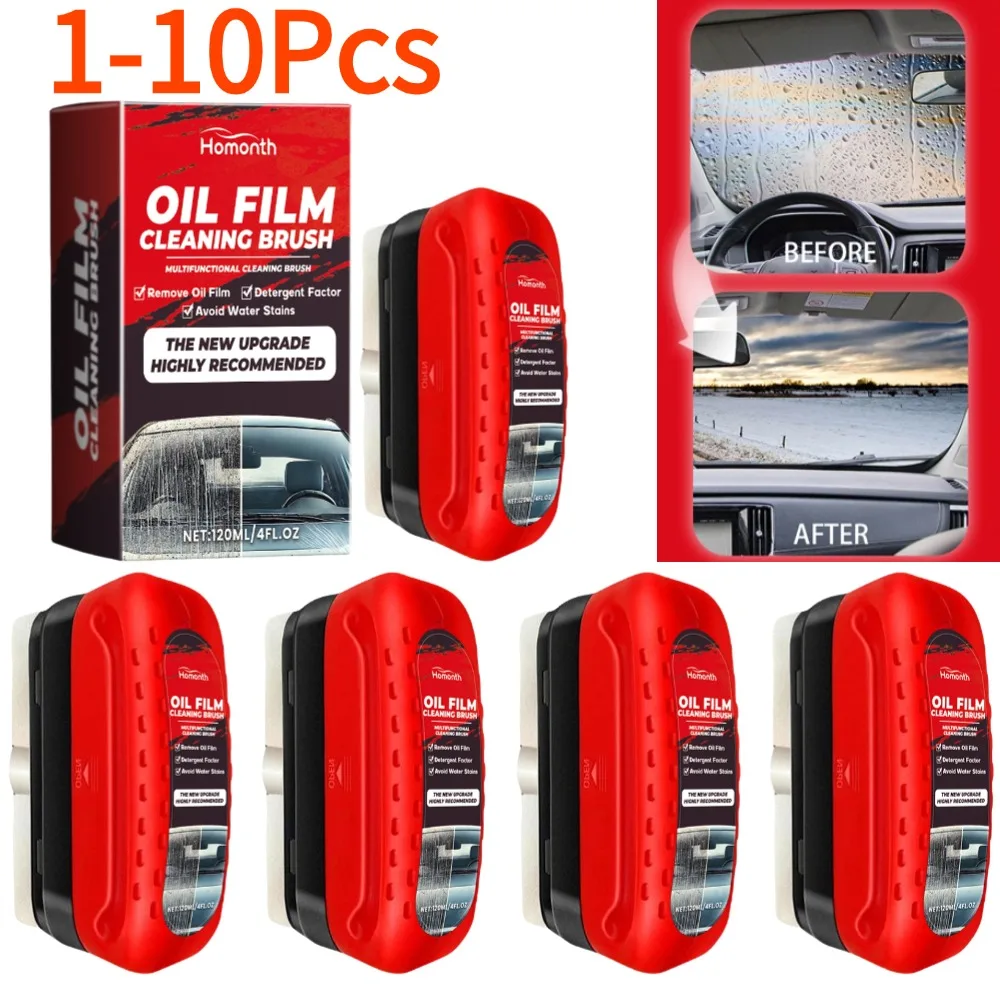 Automotive Glass Polishing Cleaner, Window Decontamination Agent with Brush, Water Mark & Dirt Elimination