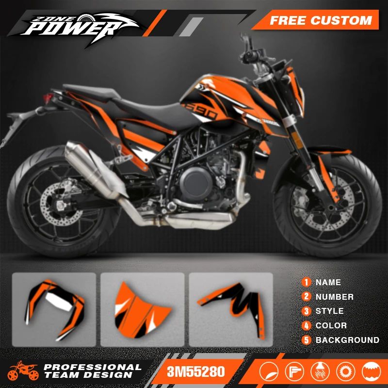 Powerzone Graphics Motorcycle Decal Sticker Deco Kits For KTM DUKE 690 2012 2013 2014 2015 2016 2017 2018 2019 2020 Duke 01