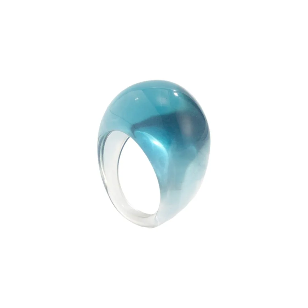 Retro Candy Color Transparent Resin Ring Multicolour Dome Acrylic Geometric Ring Charm Chunky Irregular Ring Gift