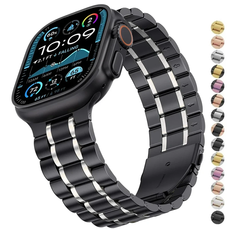 Edelstahlarmband für Apple Watch Ultra 4 49mm Serie 12 11 10 46 42mm Metallband für IWatch 9 8 7 6 SE 5 45mm 44mm Armband