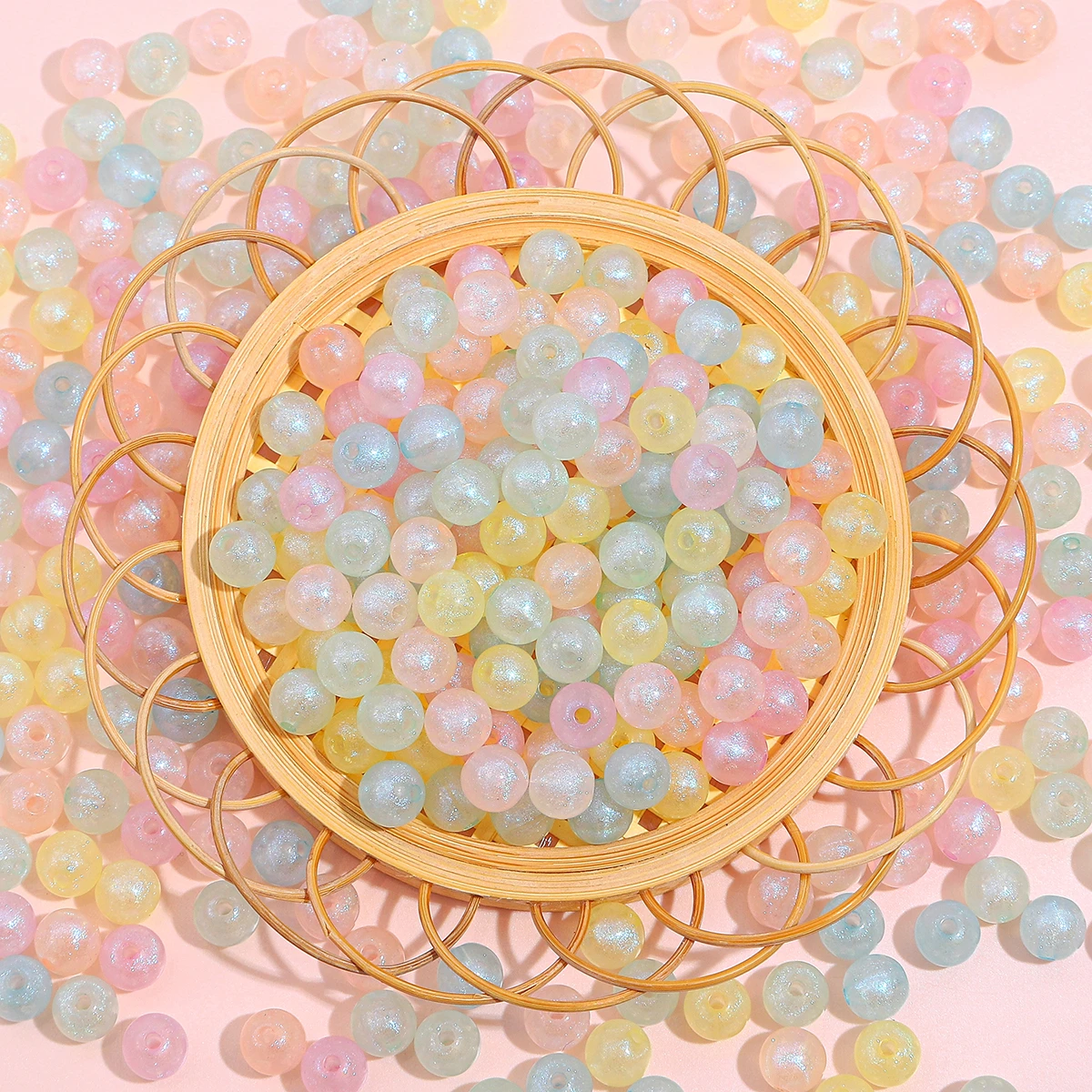 115-190Pcs Acrylic Phantom Mermaid Poreless Loose Beads Handmade DIY Phone Case Decorative Materials Jewelry Accessories Ball
