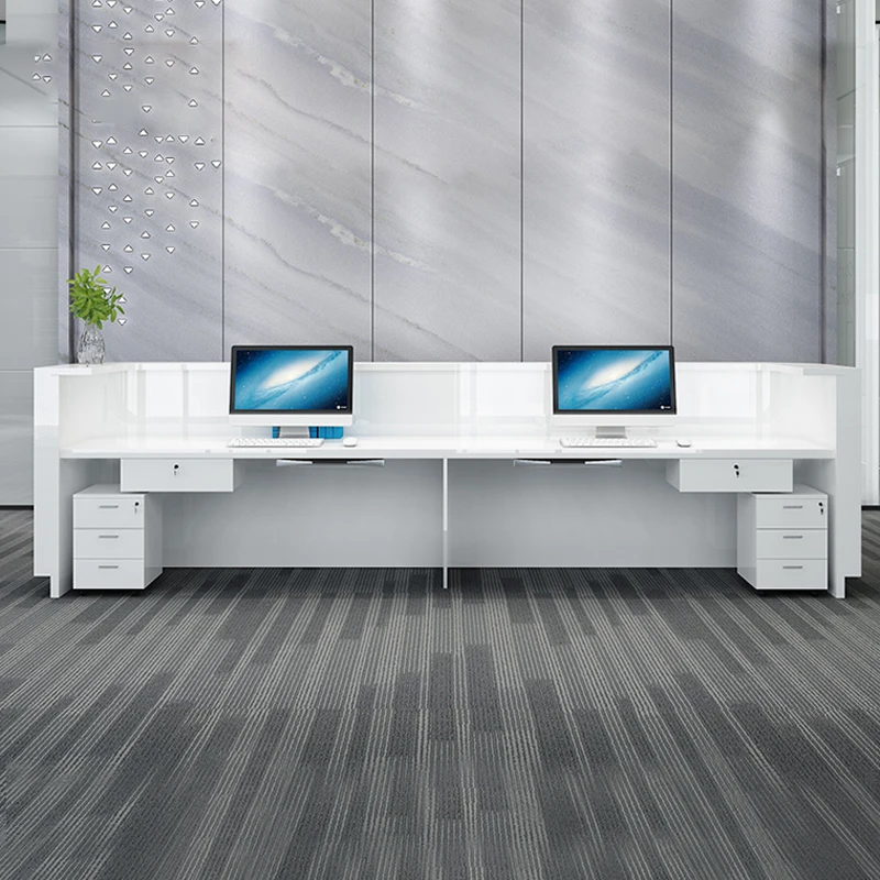 แผนกต้อนรับคุณภาพสูงการออกแบบอุตสาหกรรมยินดีต้อนรับพนักงานต้อนรับลูกค้าโต๊ะทํางานที่ทันสมัยสํานักงานธุรกิจ Escrivaninha เฟอร์นิเจอร์