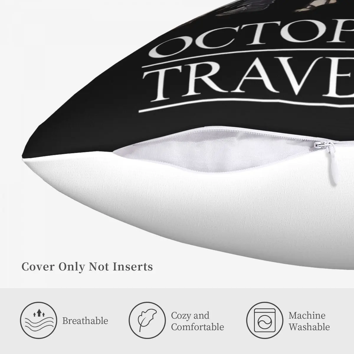 Octopath Traveler - Travelers Logo Pillowcase Pillow Covers 45X45 Cushions Cover Pillow Case Pillow Cover image 5
