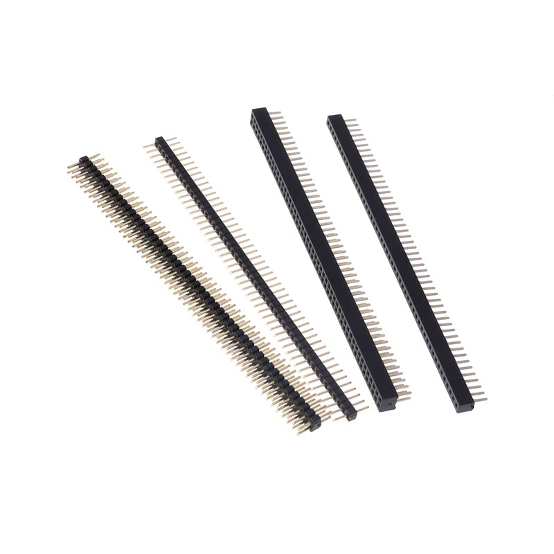 Conector Reto SMT de 1mm (1.0mm) com Passo de 1x50 e 2x50 Pinos, Fêmea e Macho, Dupla e Simples Fileira, com Pinos Dourados