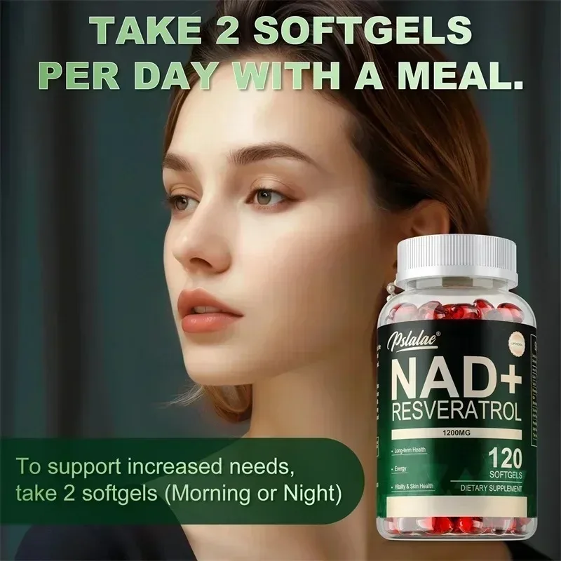 

NAD+ Resveratrol - Antioxidant, Brightens Skin, Support Cellular Health, Promotes Skin, Hair and Nails Health, Boosts Energy