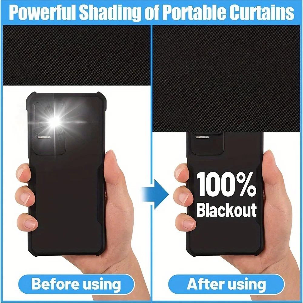 100% Blackout Curtains for Bedroom, Portable DIY Window Blinds, No Drill Window Shades & Blackout Blinds with Stickers & Tabs fo view 4
