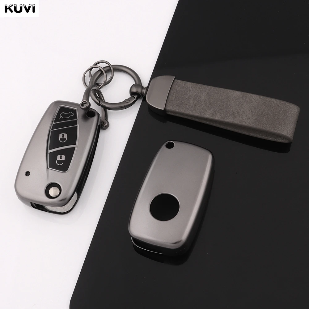 Novo tpu carro flip chave caso capa para fiat 500 pandailo ducato punto doblo bravo 3 botões protegido titular fob saco acessórios