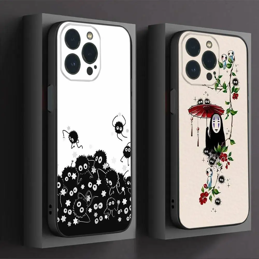 

Lovely Soot Spirited Phone Case For IPhone16 15 14 13 12 Mini 11 Pro XS Max X XR SE5 6 7 8 Plus Soft Silicone Cover