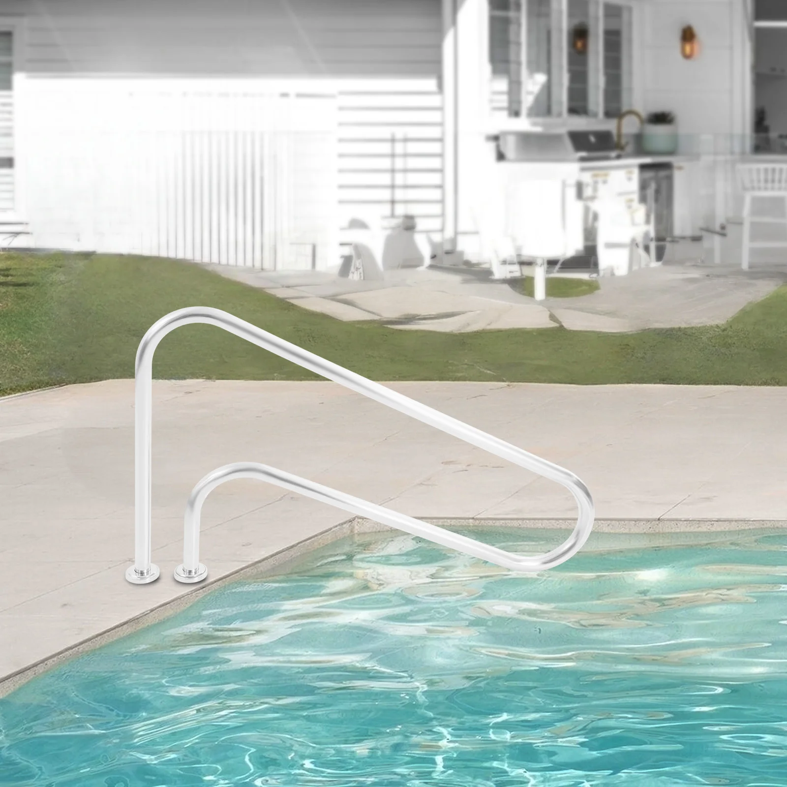100kg Stainless Steel Pool Handrail Silver Pool Handrail Pool Handrail for In-ground Pools Private Swimming Pools