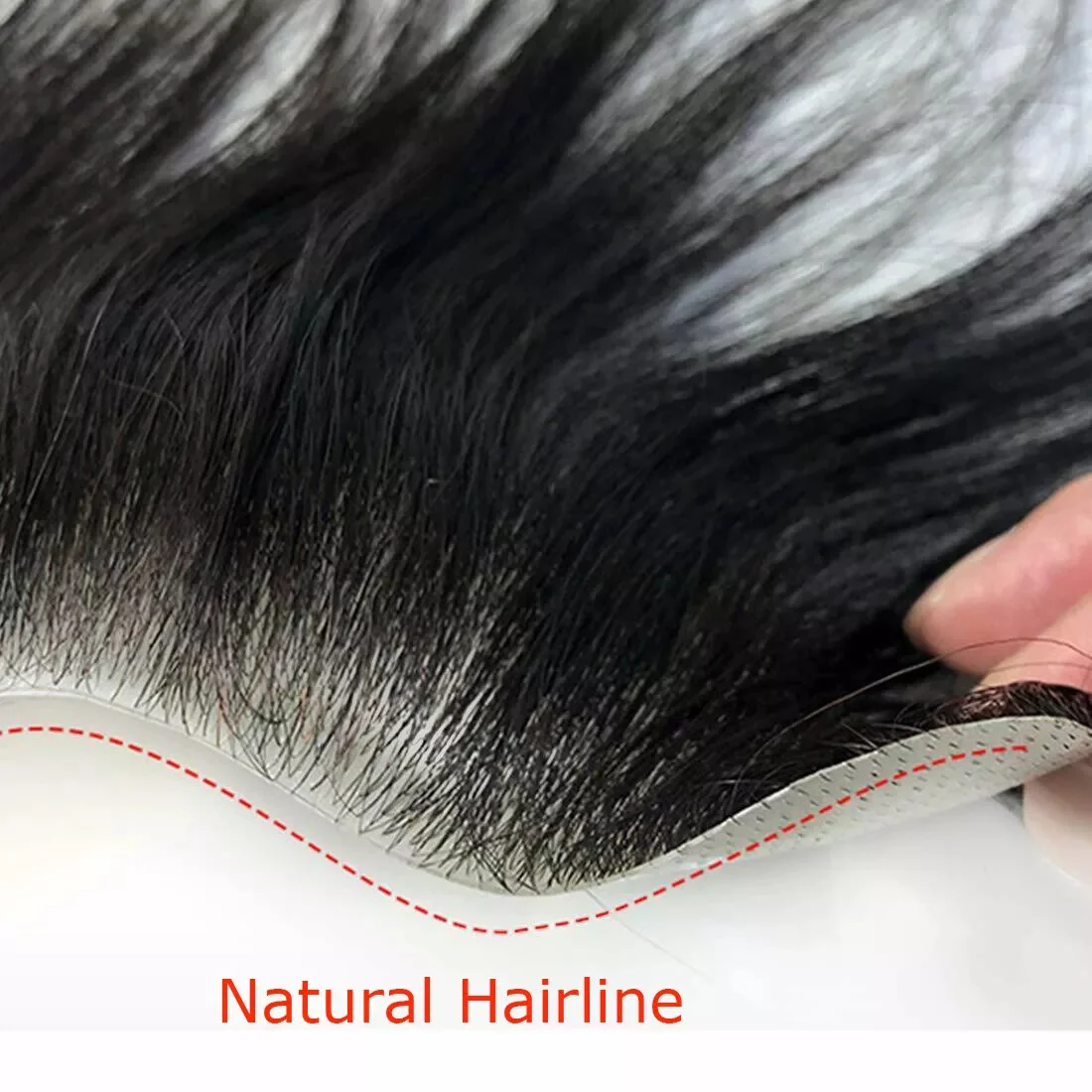 Мужские человеческие волосы с V-образной петлей, невидимая фронтальная тонкая светло-бежевая бахрома для восхождения линии роста волос - прямые волосы, деловой стиль