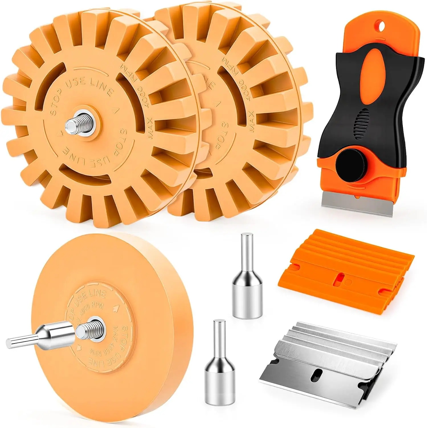 Eraser Wheel Decal Remover Tool Car Sticker Remover Rubber Wheels with Plastic Scraper Optional for Removing Label Vinyl Glue