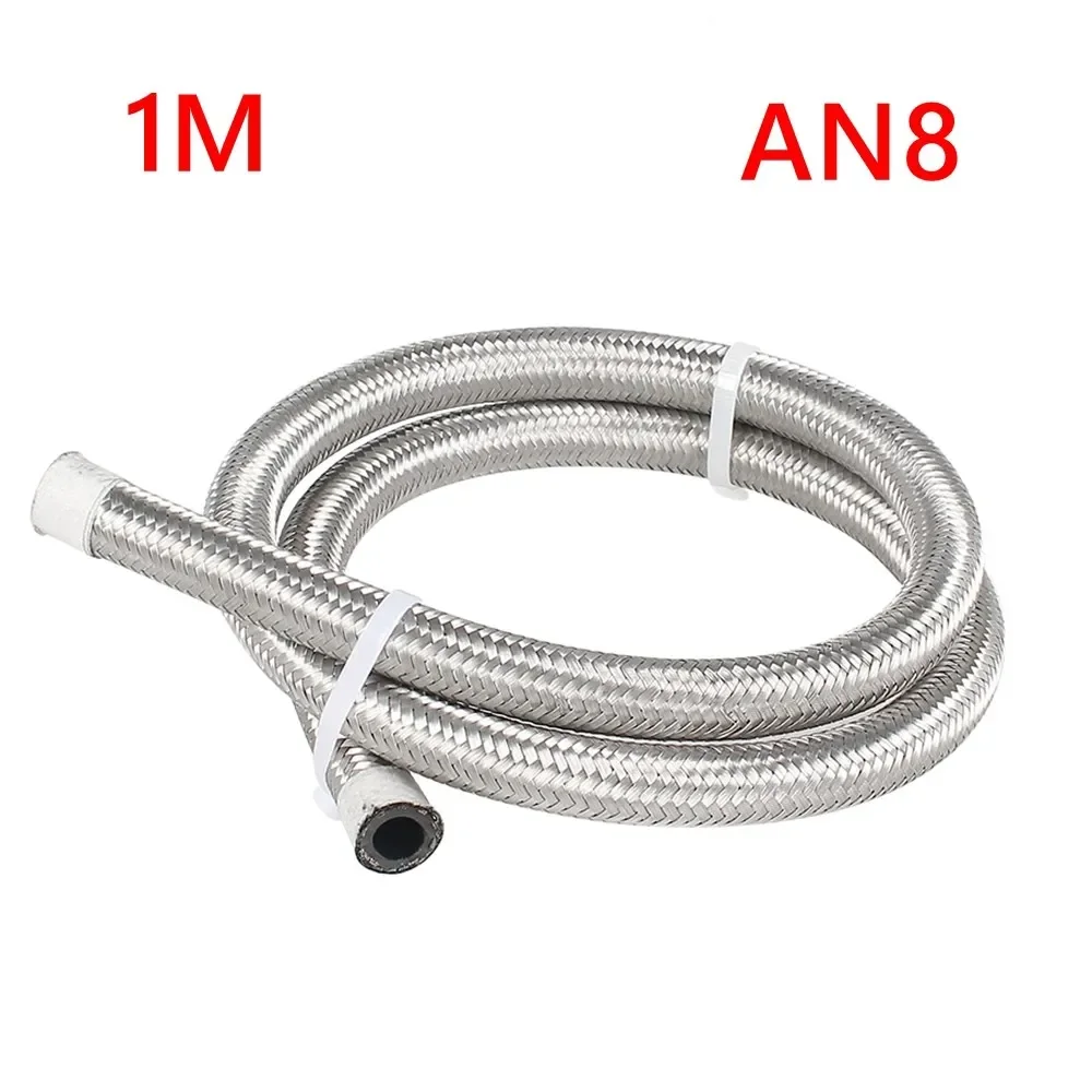 16FT 5M AN4 AN6 AN8 AN10 AN12 Olie Brandstof Slang Olie Gas Cooler Slang Line Buis Nylon Roestvrij staal Gevlochten Binnen Cpe Rubber