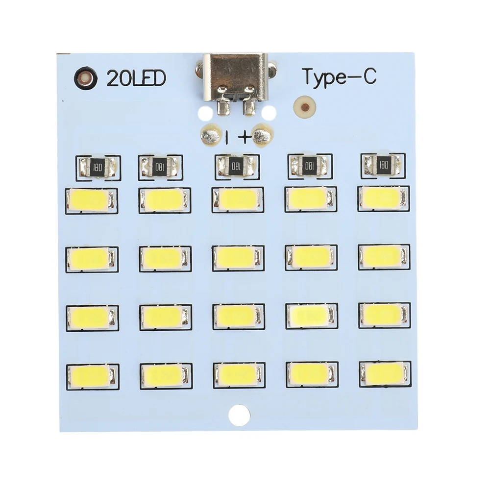 5730 Smd 430mA ~ 470mA Mirco USB Type C 5730 8/12/16/20 แผงไฟ LED USB โทรศัพท์มือถือไฟฉุกเฉิน Night Light สีขาว