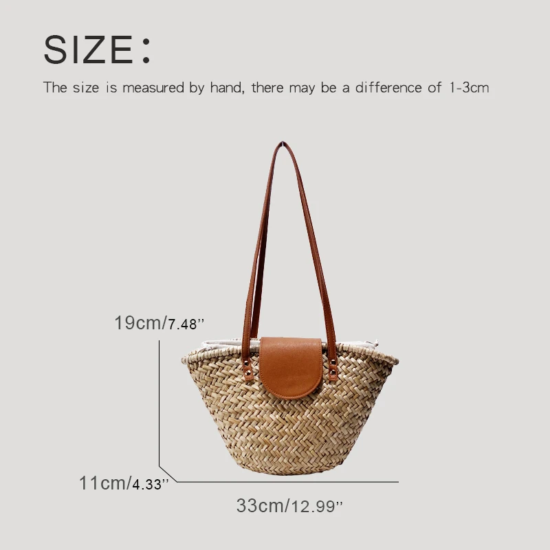 Bohemian Beach Tote Bags For Women Luxury Designer Handbag And Purse 2024 New In Straw Woven With Inner Pocket Underarm Shoulder