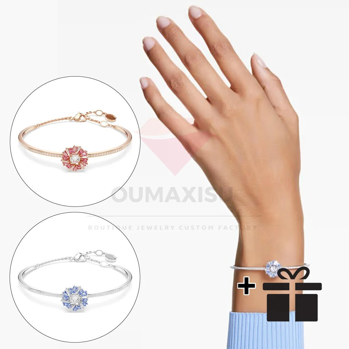 

The 2025 high-quality S925 Flower Zircon bracelet, a high-end multi-purpose fashion jewelry for daily use at parties - a gift