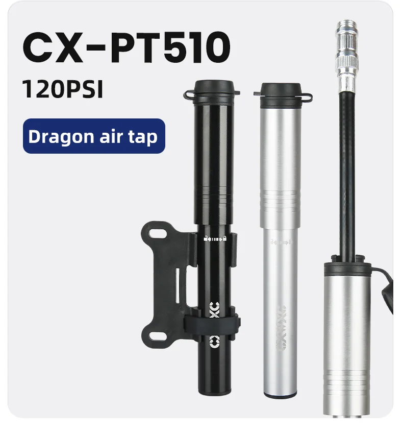 CXWXC Mini-Fahrradpumpe, max. 160 psi, tragbar, Schrader, Presta-Ventil, Luftpumpe, Aluminiumlegierung, Radfahren, versteckter Schlauch, Reifen, Handluftpumpe – Detail 16
