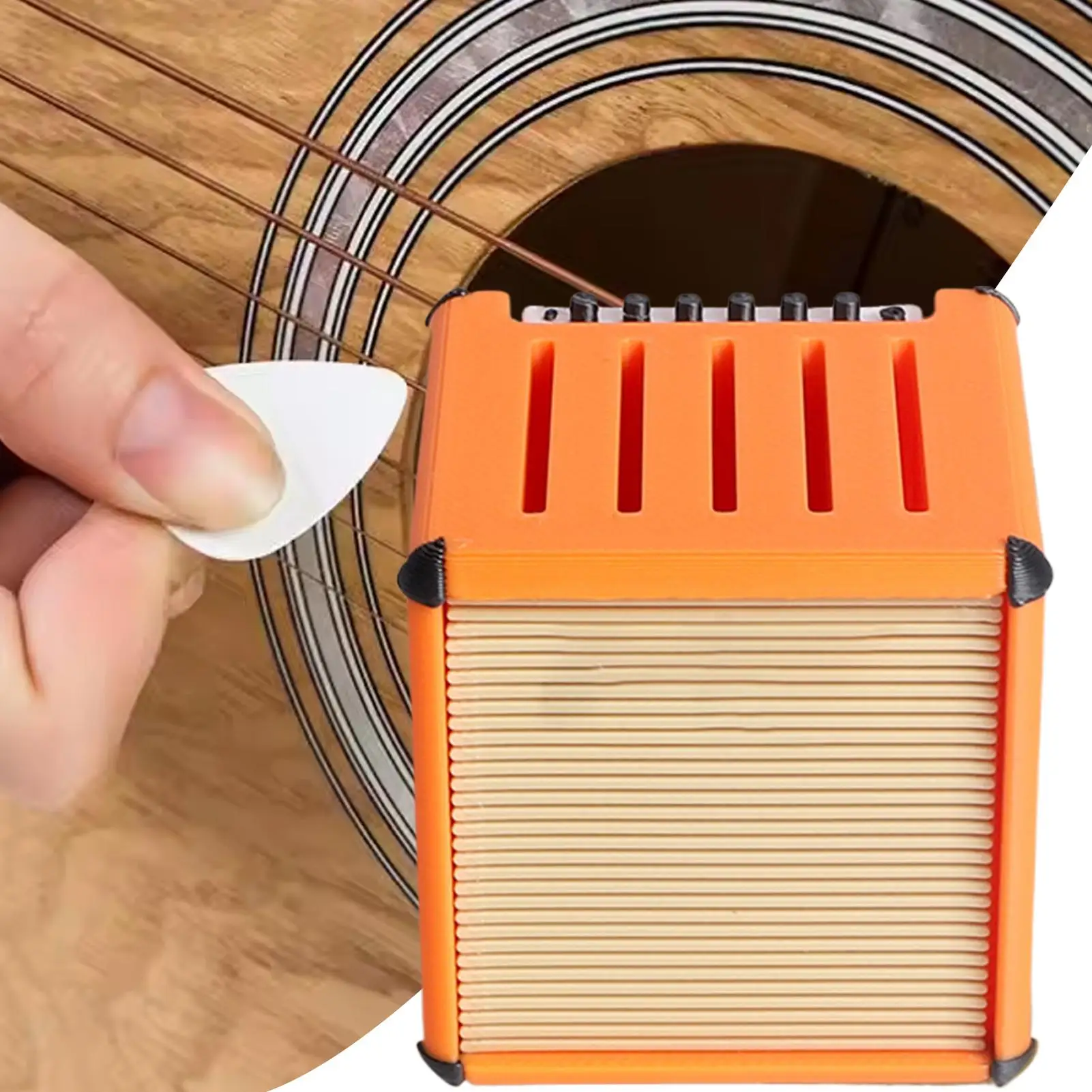 

Guitar Pick Case Amp Speaker Guitar Pick Holder Large-Capacity Case Box Display 3D Printed Portable for Musical Instruments