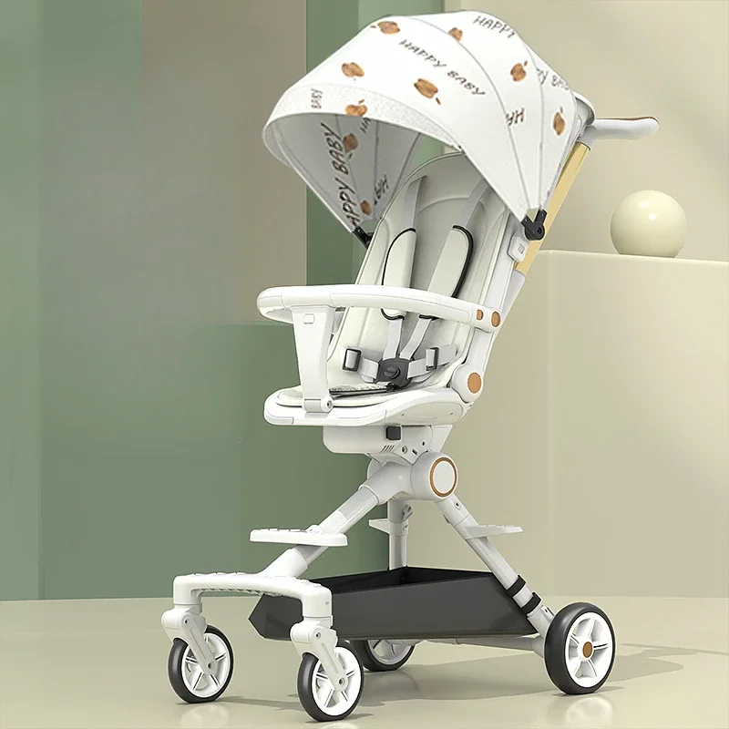 Poussette Multifonctionnelle Légère et Pliable pour Bébé de 0 à 5 Ans, Accessoire Pouvant S'asseoir et Viser à pio