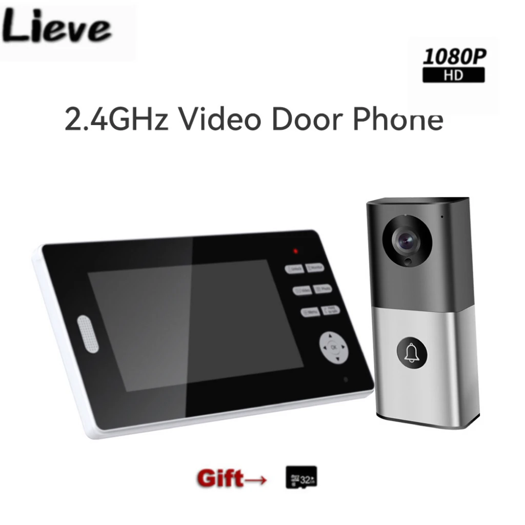 

7 Inch Video Doorbell System 2.4G Wireless Video Doorbell 1 Monitor Door Camera 1080P HD Home Apartment Video Doorphone