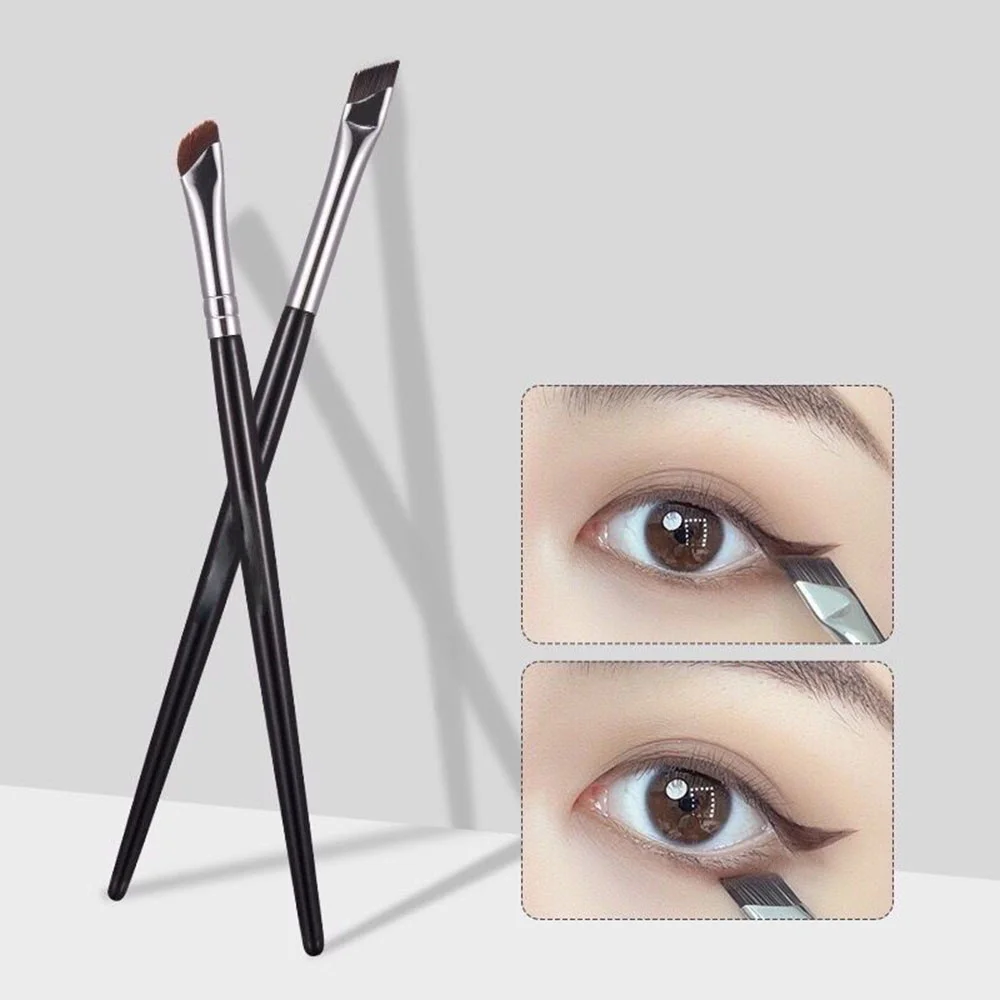 

1PC New Fashion Upgraded Version Eyeliner Brushes Soft Hair Beveled Eyebrow Silkworm Makeup Brush Beauty Tools Black Handle