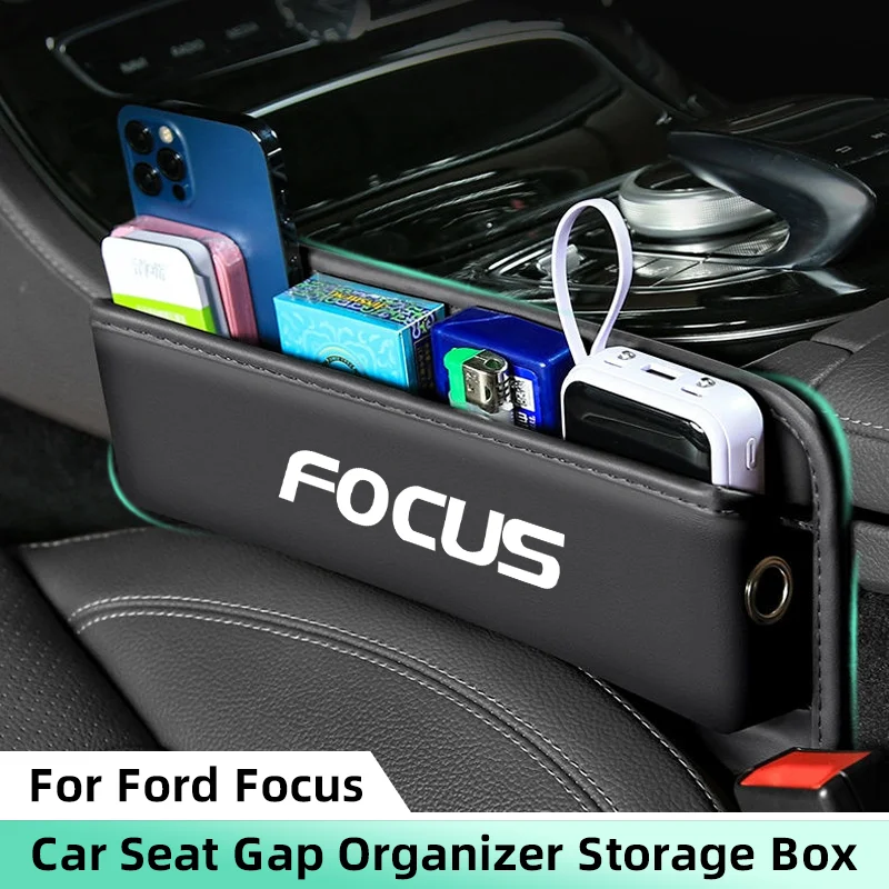 1pcs Leather Car Seat Gap Organizer for Ford Focus 2 MK2 MK3 MK1 MK4 RS Auto Console Side Seat Plug Filler Storage Box Accessory