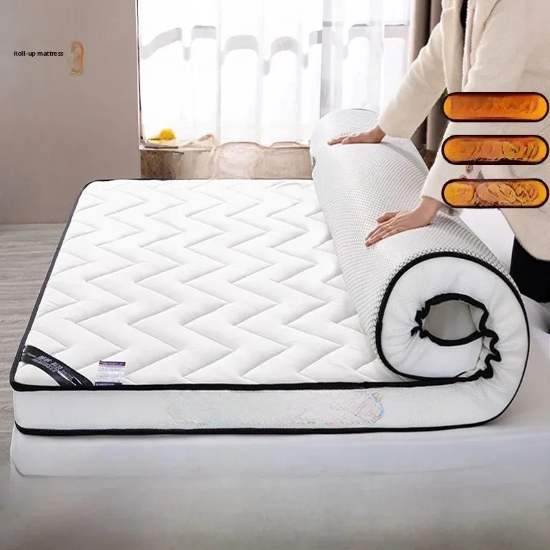 Single Bed Student Dormitory Mattress Soft Pad Tatami Bed Mat Floor Sleep Pad Foldable Matress Modern Simple Style Polyester ...