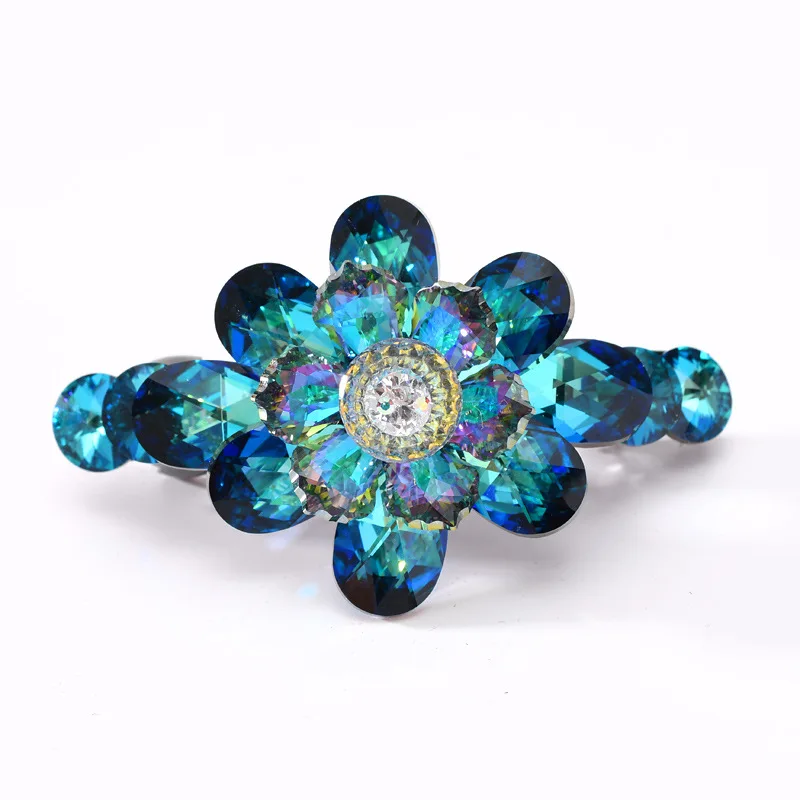 Crystal flowers spring clip large head joker temperament dish hair clip clip clip adult hair accessories