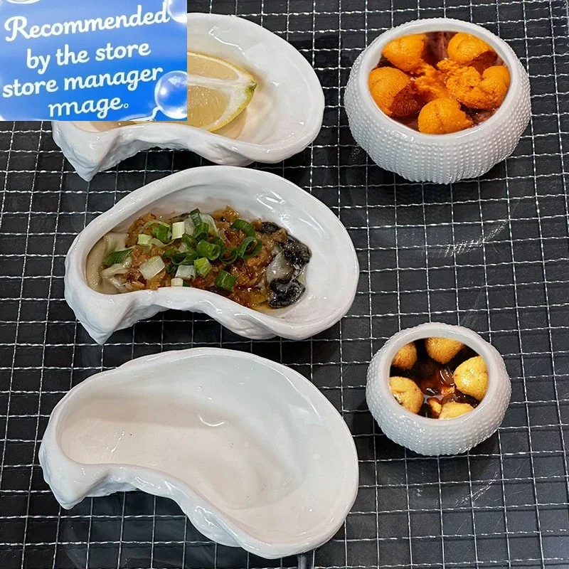 

Ceramic Plate Oysters Sea Urchin Dessert Bowl Restaurant Dinner Plate Fruit Salad Bowl Bowls Molecular Gastronomy Tableware