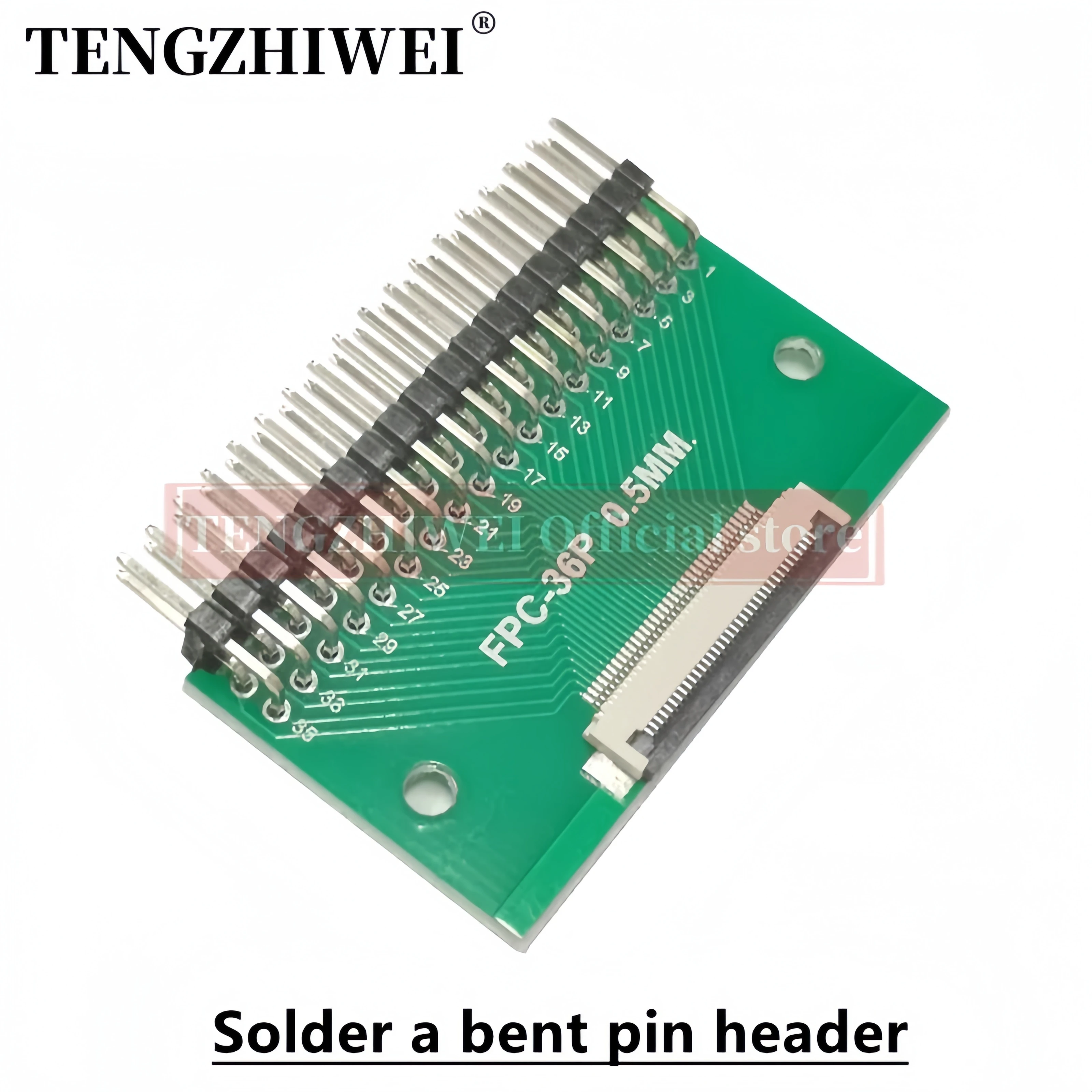 2 шт., плата адаптера FFC/FPC 0,5 мм-36P до 2,54 мм, сварная 0,5 мм-36P, флип-стандартная сварная прямая и стандартная головка