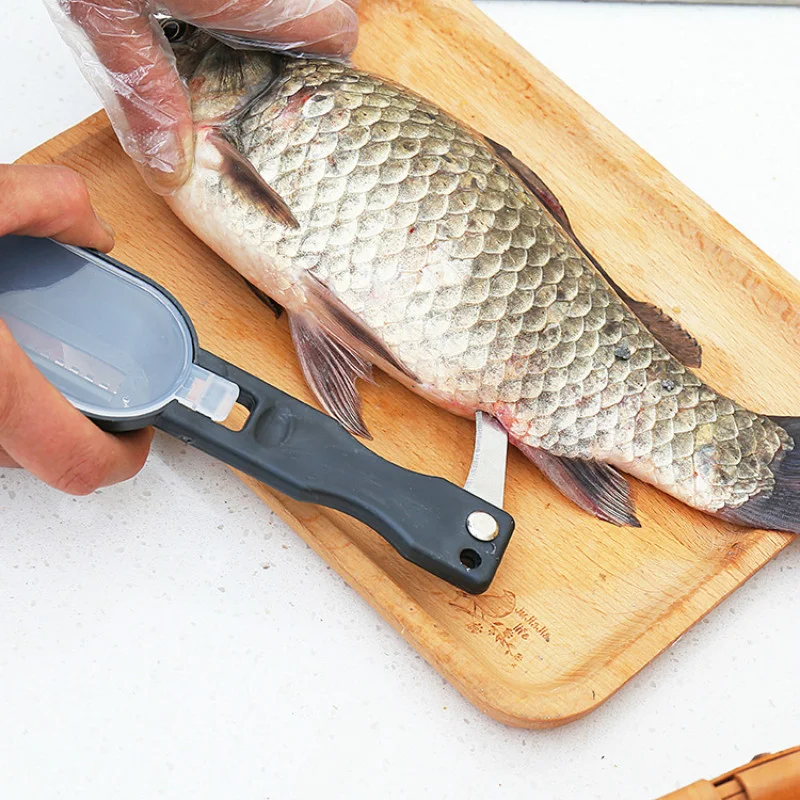 Fish Skin Brush Fast Remove Fish Scale Scraper Planer Tool Fish Scaler Fishing Knife Cleaning Tools Kitchen Cooking Accessorie