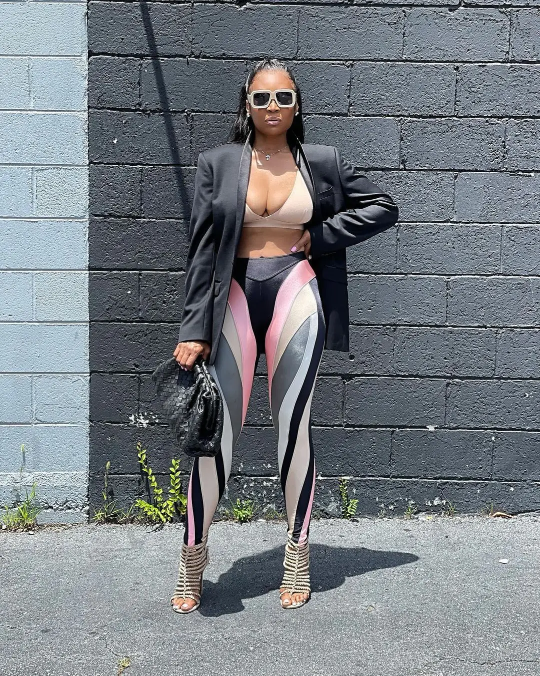 

STYLISH LADY Contrast Color Striped Printed Pants 2025 Autumn Women High Waist Sexy Club Party Street Sporty Skinny Pants