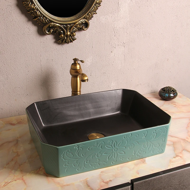 

Zen art stage basin wash balcony wash bathroom retro new Chinese style ancient style bed and breakfast single