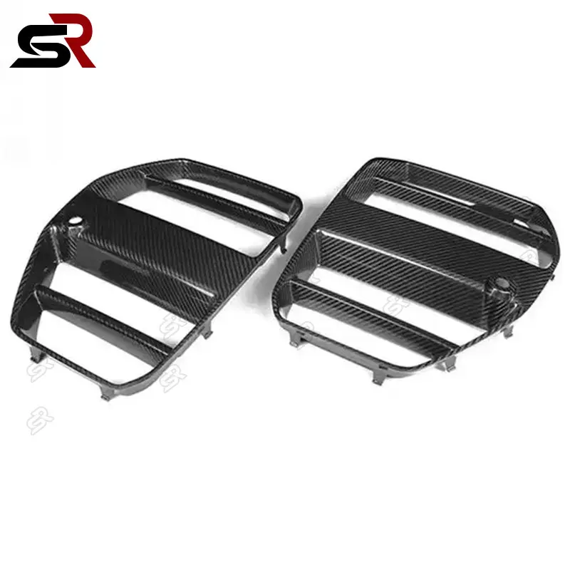 For BMW M3 M4 G80 G82 G83 ST Style Dry Carbon Fiber grille Car Front Bumper Air Intake Grills Bumper Air Intake Grill Body Kit