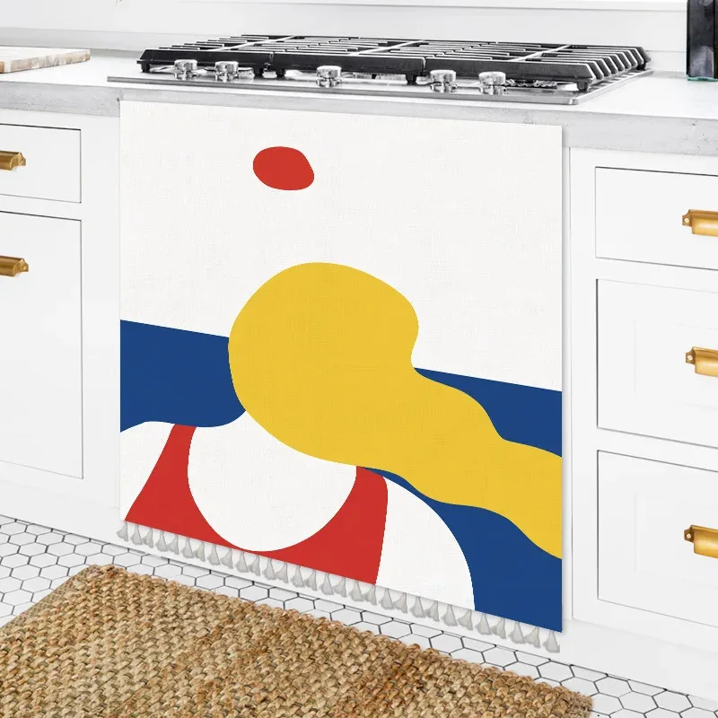 VIKAMA Nordic Floral Heart Short Curtain Dustproof Half Cabinet Curtain for Kitchen Storage Shoe Rack Door Wardrobe