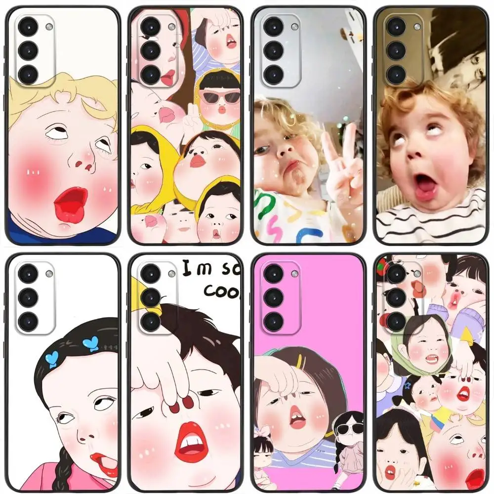 

Funny Cute Boy Girl Paired Couple Phone Case For Samsung Galaxy A20,21s,22,31,32,52,53,72,73,80,91 Liquid Silicone Black Cover