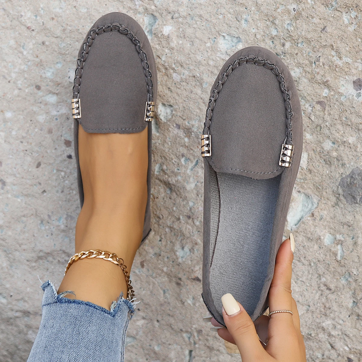 Women Shoes Slip On Loafers For Ballet Flats Women Moccasins Casual Sneakers Zapatos Mujer Flat Shoes For Women Casual Shoes image 3