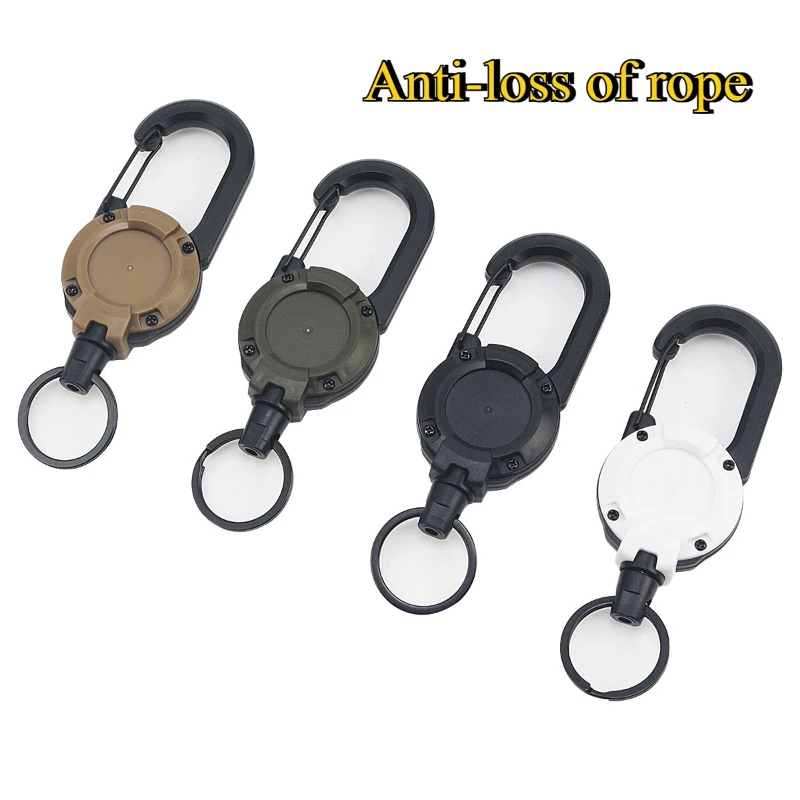 1Pc Outdoor Multi-Functional Anti-Loss Rope Easy Pull Buckle Telescopic Wire Rope Design with Rebound and Anti-Loss Function