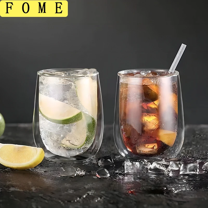 

2/4pcs Double Wall Espresso Cups Clear Coffee Shots Cup Double Wall Insulated Espresso Mugs For Hot & Cold Latte Juice Drinkware