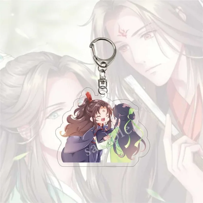 Anime The Scum Villain's Self-Saving System Key Chain for Man Women Kawaii Shen Qingqiu Luo Binghe Acrylic Keyring Pendant Gifts