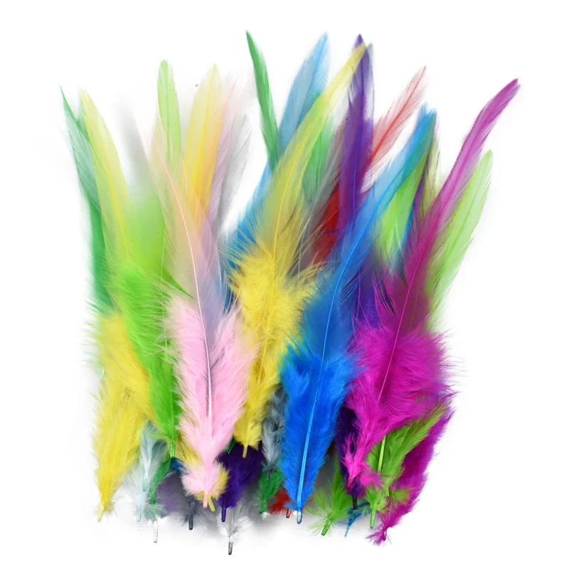 20Pcs Colored Chicken Feathers DIY Decoration Natural Black White Pheasant Feather Crafts Handicraft Accessories Plumes Decor