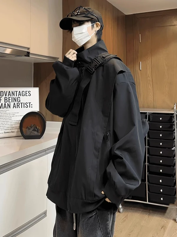 

Мужская мягкая куртка-софтшелл для осени и зимы, модная американская функциональная ветрозащитная водонепроницаемая теплая хлопковая куртка свободного кроя на молнии