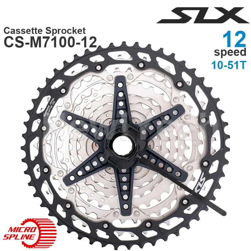 Shimano SLX CS-M7100 12v MTB Cassette Sprocket - HYPERGLIDE+ - 12-Speed 10-45T, 10-51T Original parts