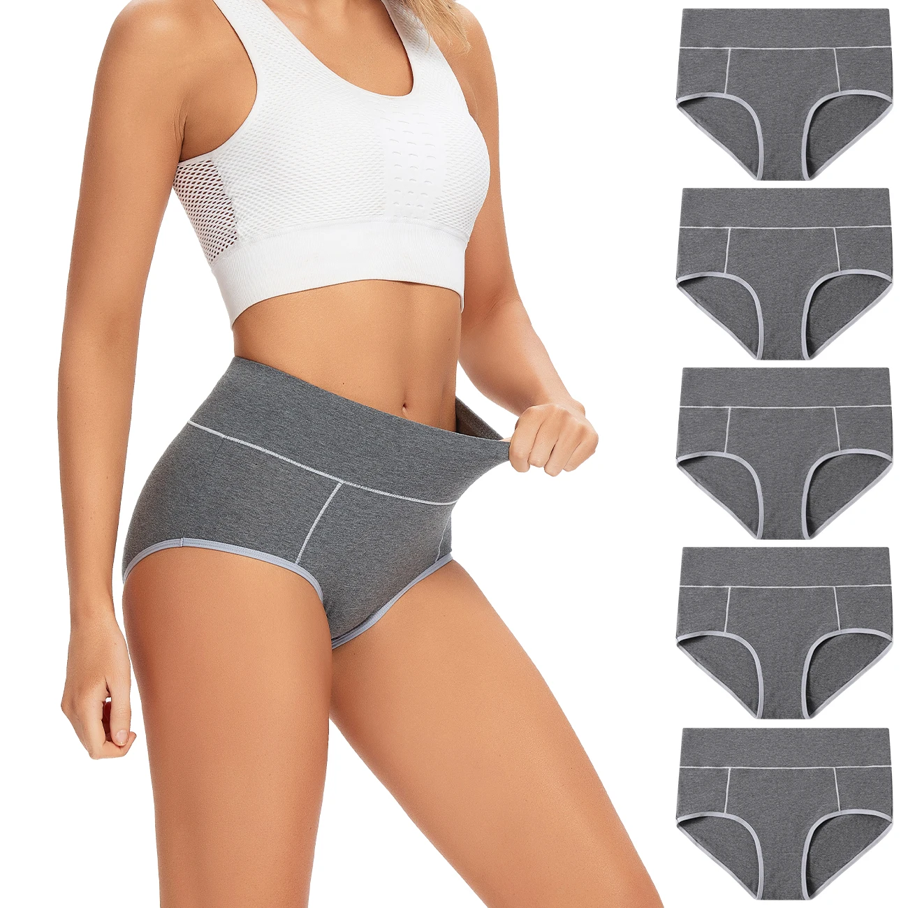 Women High Waist Tummy Control Cotton Underwear Postpartum C-Section Recovery Breathable Soft Stretchy Comfort Plus Size Panties