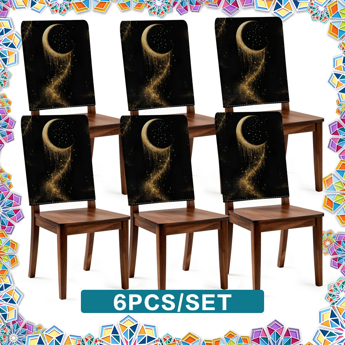 1/2/4/6pcs/set  Gilt moon  Chair Cover Table Decoration Dining Seat Chair Covers Dining Room Bar Party Banquate