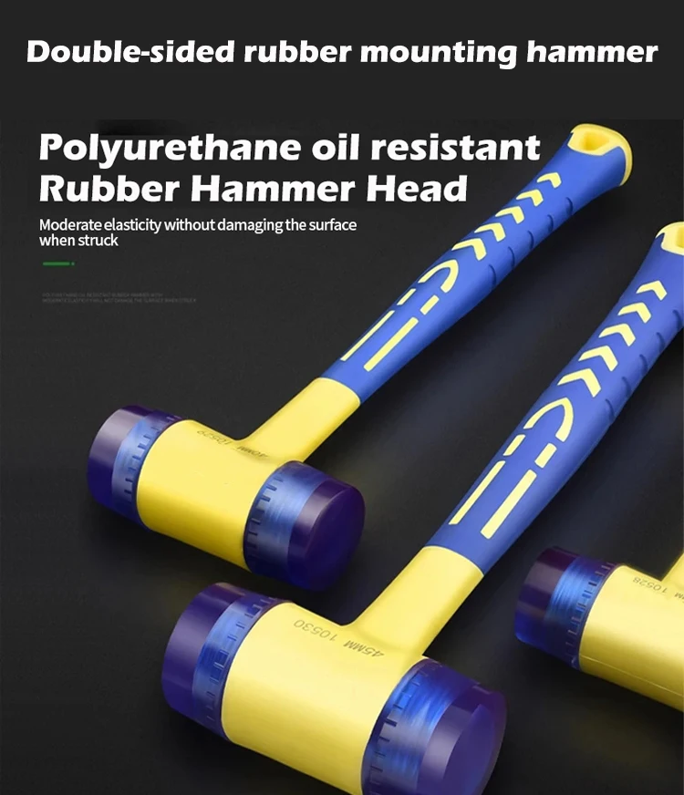 25–45 mm doppelseitiger Gummi-Montagehammer, abnehmbarer Hammerkopf für Fliesen, Bodenbeläge, Türen, Fenster, Kunsthandwerk, Schmuck, Camping, Handwerkzeug – Detail 2