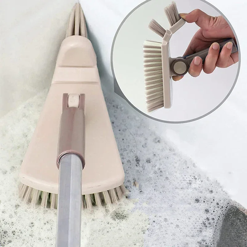 Floor Scrub Brush Cleaning Long Handle Kitchen Bathroom Gap Tools Removable Toilet Rotating Mop Bristles for Tile Ceramic Brush